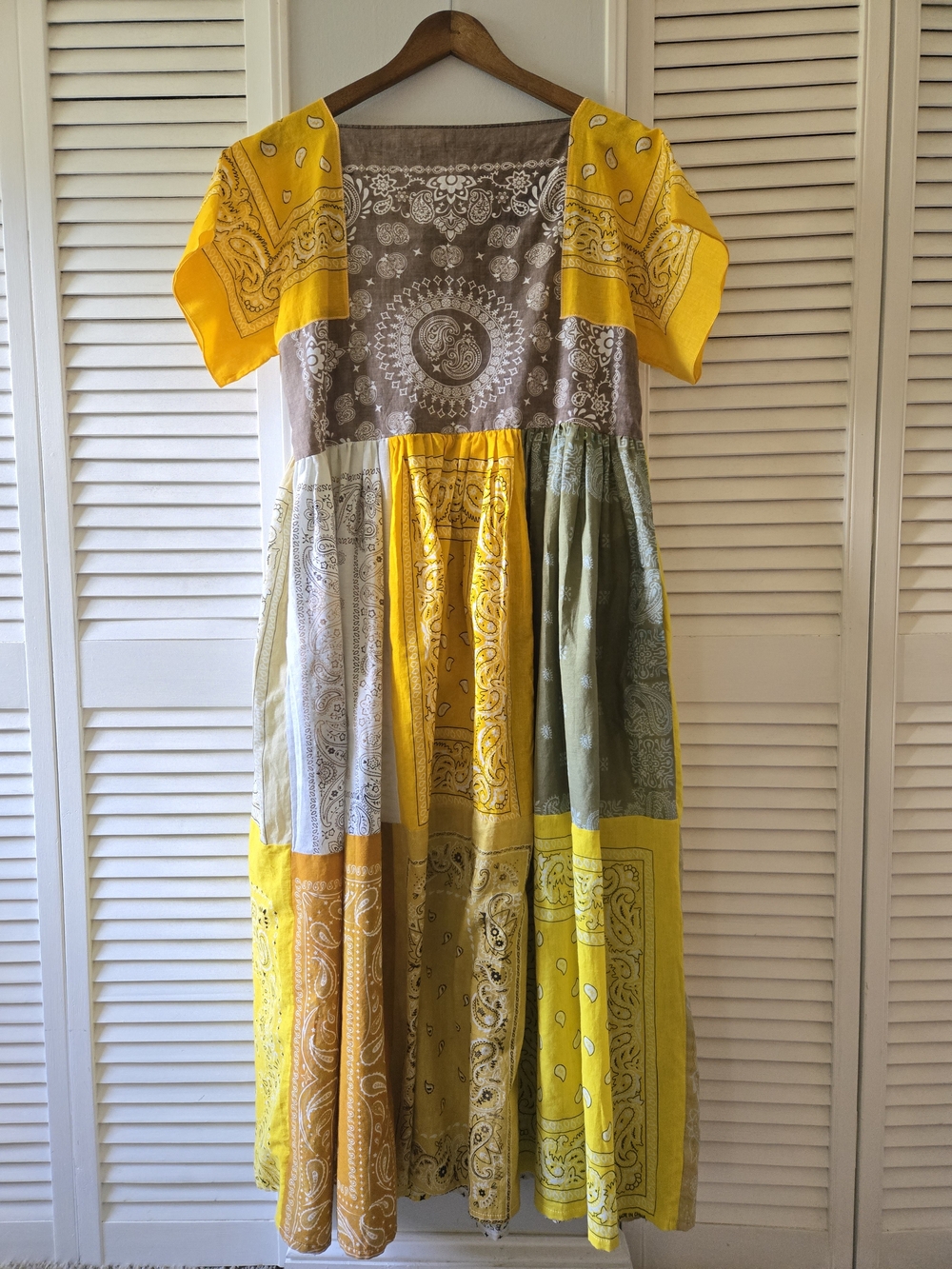 Psychic Outlaw Custom Yellow Bandana Dress | Handmade - Picture 4 of 6